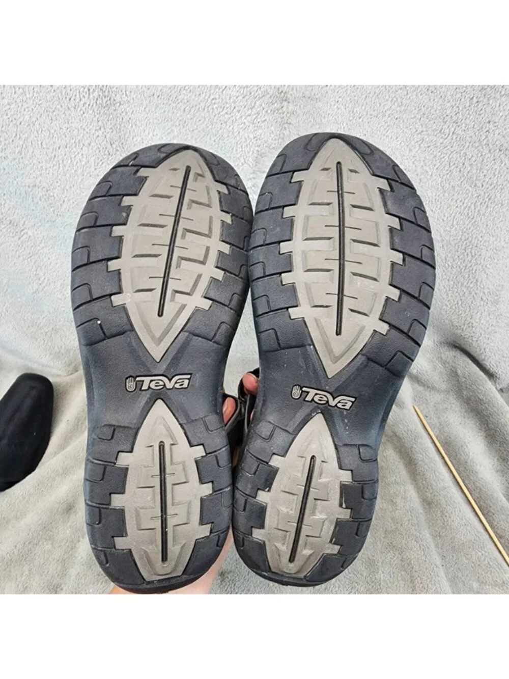 Teva Shoes Mens 12 Black Synthetic Minam Footbed Gorpcore Strappy Sandal *Read*